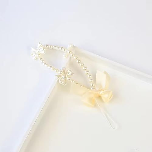 Showkanbay Phone Charms Strap,Pink Cute Phone Charms Aesthetic Love Phone Chain Girl Beaded Phone Strap Pearl Beaded Phone Lanyard Jewelry(Pearl Butterfly) #TOP6