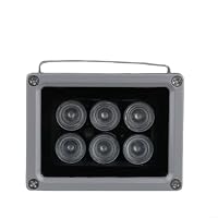 6-LED Infrarot-Strahler 850nm für CCTV Kameras,automatischer IR-Nachtsicht-Fülllicht mit 10-50m Reichweite, wetterfestes Metallgehäuse, 90° Abstrahlwinkel, DC 12V – Ansicht 7