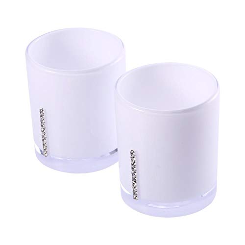 Badezimmer Accessoires Set 5-teilig Acryl Seifenspender, Zahnbürstenhalter, Seifenschale, 2 Zahnputzbecher, Weiß