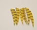MILUWOND 4 Inch Shield Shape Barred Color Fletching Feather for Archery (Barred Yellow/Black)