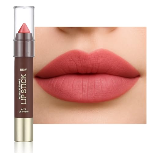 Erinde Matte Lipstick Crayon for Women, Dark Purple Brown 24 Hour Lipstick Lip Liner Pencil, Neutral Lip Stick Long Lasting Waterproof, Vegan & Cruelty-Free, 06