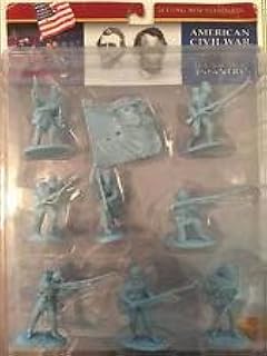 Civil War Union Infantry Greatcoat Plastic Army Men: 16 LIGHT BLUE 54mm Figures - 1:32 scale
