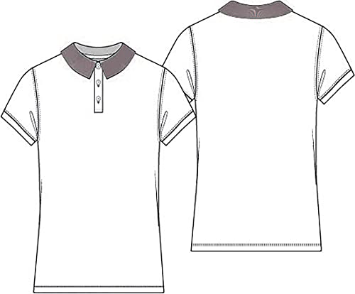 Classroom Uniforms Junior Polo T-Shirt for Girls Short Sleeve with Ribbed Collar CR858Y, XL, SS Black2