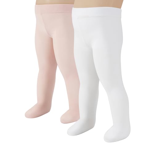 CALZITALY 2 Paia Collant Neonata in Microfibra, Calzamaglia Bébé, Bianco,