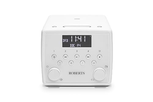 Roberts SOUND49 FM/DAB/DAB+ Clock Radio with Bluetooth and CD Player White