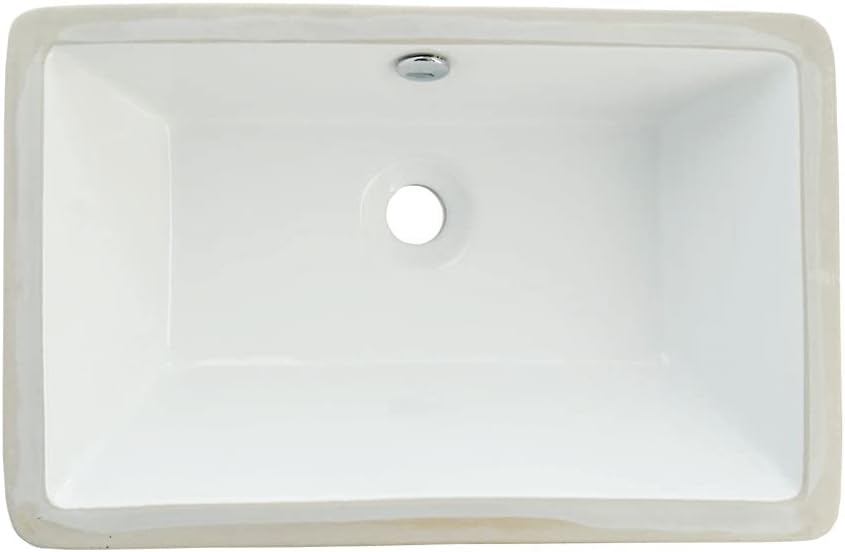 Kingston Brass LB21137 Fauceture Castillo Undermount Bathroom Sink with Overflow, White