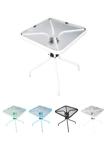 Jardin202 Mesa de Cristal 60x60x70 cm Cuadrada