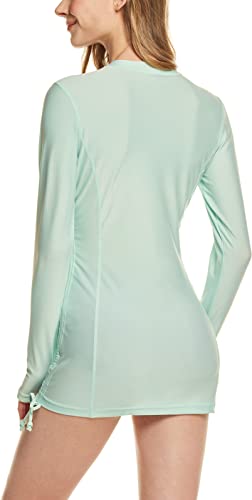 Athlio SFZ84 Women'S Half-Zip Front Rash Guard, Upf 50+ Side Adjustable Long Sleeve Swim Shirts thumb #1