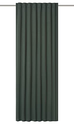 lbersdrucke Midnight 13 Green Blackout Curtain with Concealed Tabs, Heat-Insulating, Energy-Saving 255 x 140 cm