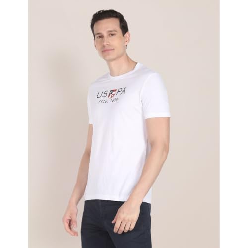 Image of U.S. Polo ASSN. Men's Cotton Regular Fit Crew Neck Brand Print T-Shirt