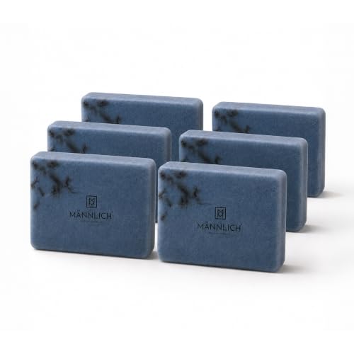 Image of Mannlich Anti-Acne Soap | Controls Excess Sebum | Handmade Body & Face Soap for Acne-Prone and Oily Skin | 2% Salicylic Acid, 2% Niacinamide & 2% Tea Tree Oil | Brightens Skin, Fades Dark Spots | Prevents Body Acne | pH Balanced, SLS Free, Dermatologically Tested | 75 g (Pack of 6)
