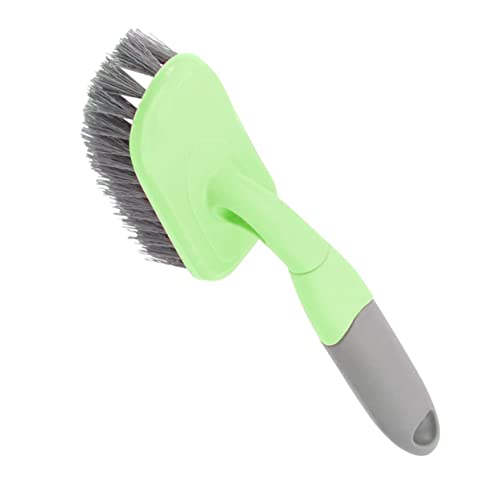 DEARMAMY Long Handle Floor Brush Tile Cleaning Scrub Brush Hard Bristles Yellow Rubber Grip Bathroom and Bathtub Cleaning Tool