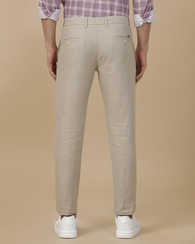 Image of Linen Club Men's Pure Linen Chambray Contemporary Fit Casual Trousers