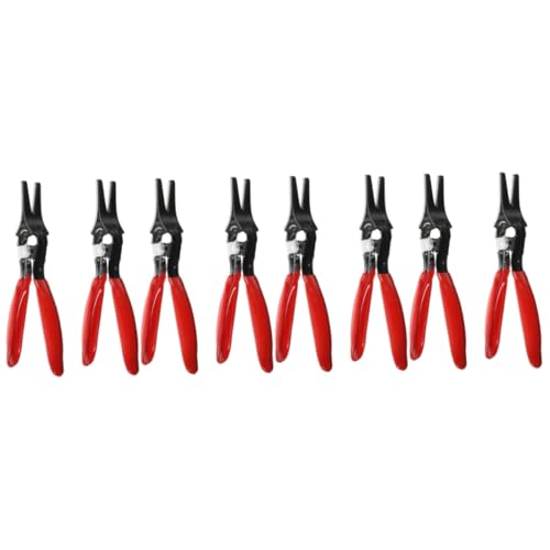 Mobestech 4 Ensembles Pince pour Retirer Les Tuyaux Pince À Tuyau Pompe De Transfert De Carburant Collier De Serrage Extracteur De Boulon Compresseur À Ressort Acier 45# Rouge 2 Pièces * 4