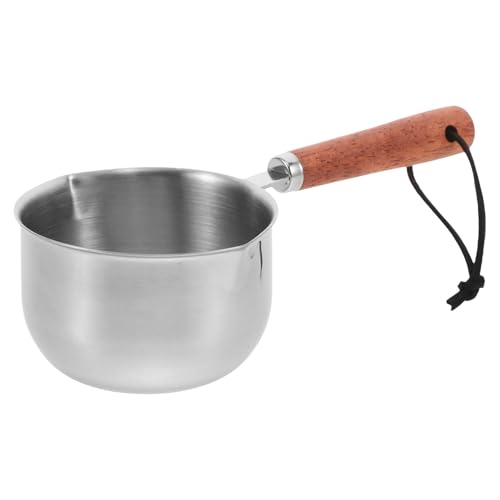 POPETPOP Mini Casserole Chauffe-Beurre en Acier Inoxydable 304 200 Ml Antiadhésive avec Bec Verseur et Verre Doseur, Chauffage Rapide et Multifonction Cuisine Compacte