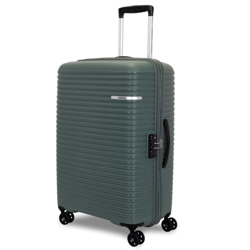 Image of American Tourister Liftoff+ | Medium Size Check-in Trolley Bag (67 cm) for Travel | 360 8 Wheel Travel Luggage | Hard Case Polypropylene (PP) Suitcase | Mounted TSA Lock | Dark Olive