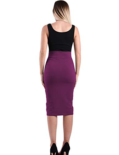 Tam Ware Womens Stylish Exposed Front Zip Stretchy Pencil Skirt Twcwd129-Wine-Us M #TOP5