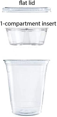 Yasirona Shop-Tek 16-Oz (20 Counts) Clear Plastic Cup with with Parfait Insert & Flat Lid - Sold by Ucostore Only