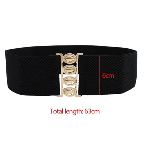 Decoration Belt Wide Solid Color Waist Strap Exquisite Women Stretch Waistband(white)2