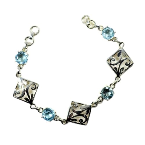 Bague en Argent 925 et Topaze Bleue Naturelle d'une Brillance Incomparable