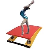 JINJIANNING Beginner Gymnastics Springboard, 2 Springs Vaulting Springboard for Kids, Curved Jump Bridge, Safe and High Bounce for Young Gymnasts