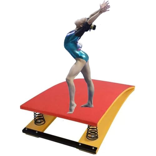 JINJIANNING Beginner Gymnastics Springboard, 2 Springs Vaulting Springboard for Kids, Curved Jump Bridge, Safe and High Bounce for Young Gymnasts