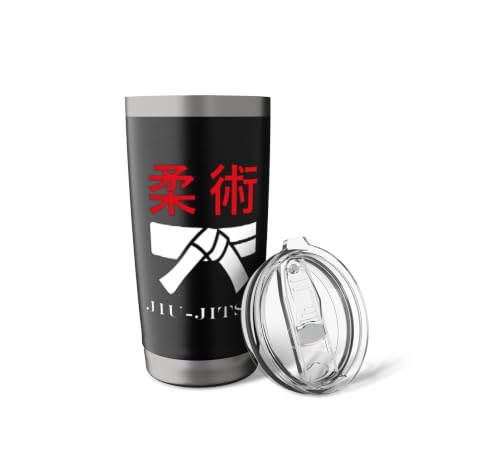 Jiu jitsu sport écriture japonaise calligraphie Jiu jitsu Gobelet isotherme en acier inoxydable double paroi – vue 5