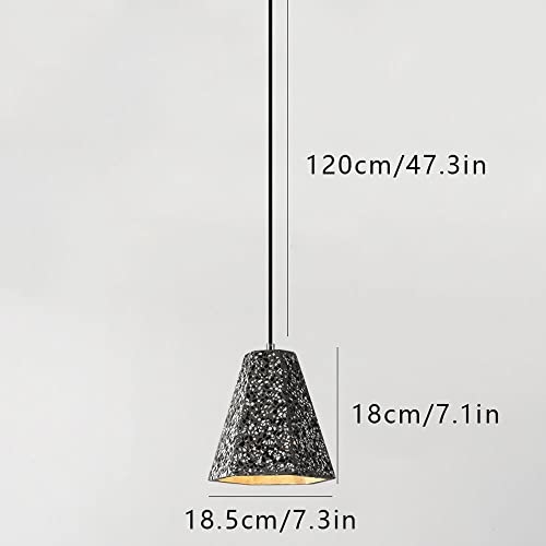 Luces colgantes de maceta de estilo cemento hechas con elegante terrazo gris 8