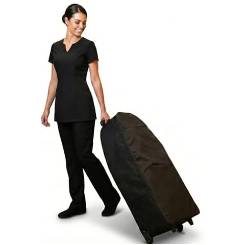 Royal Massage Professional Rolling Massage Chair Carrying Case with Wheels – Heavy Duty Nylon Travel Bag for Mobile Therapists – Universal Fit Portable Chair Storage 43.5" x 20" x 8" (Black) Cover