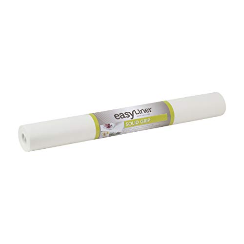 Duck Non-Adhesive Shelf Liner Solid Grip Easyliner, 20-Inch X 4 Feet, White #TOP9