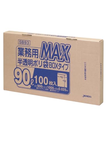 �W���p�b�N�X �S�~�� ������ 90L ��90×�c100cm ����0.025mm �Ɩ��p MAX BOX�^�C�v �|���� SB-93 100����