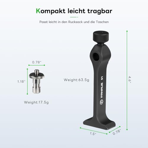FANAUE Fernglas Stativadapter mit 1/4-20\ Gewinde, Kompatibilität mit Porro-Ferngläser und Arca Kugelköpfe, Universeller Stativadapter für Vogelbeobachtung, Jagd, Astronomie, Tierbeobachtung und mehr!