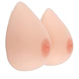 [NOLEGA] 水滴型 偽胸 粘着式 貼付 式 シリコンバスト 自然な一体感 シリコン製 人工乳房 女装 おっぱい コスプレ 補正 左右 2個 貼り付け バスト バストアップ ロールプレイ用 19選べるサイズ (9XL 3200g, 肤色)