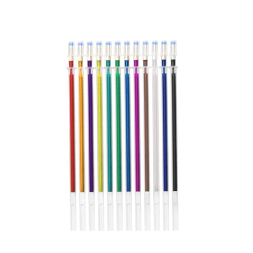 LIXSAZSE 12ピース ペン リフィル 絵画 文房具 交換用 学校 学生 アーティスト オフィス シャイニング ハイライト マルチカラー 1mm, タイプ1