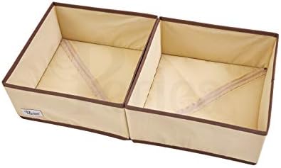 Periea UK Drawer Organiser Divider Foldable Bedroom Dresser Drawer Storage Boxes  Individual Organizers or Packs (Grey, 2 Large Boxes)