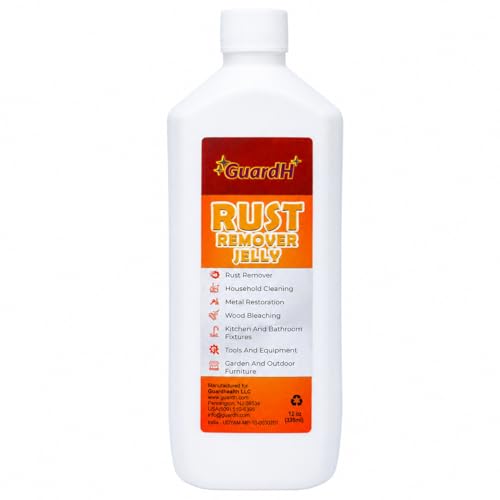 GuardH Rust Remover Jelly 12 oz | Multi-Purpose Gel for Metal Surfaces Auto Parts Household Items and Antiques