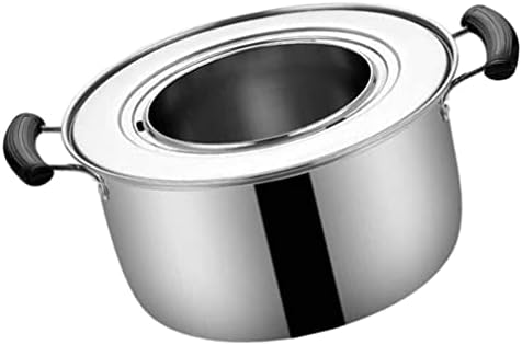 HEMOTON Stainless Steel Steamer Pot Cooking Pot Soup Pasta Pot Stew Pot for Induction Stovetop Home Kitchen Dumpling Bun Bao Silver L
