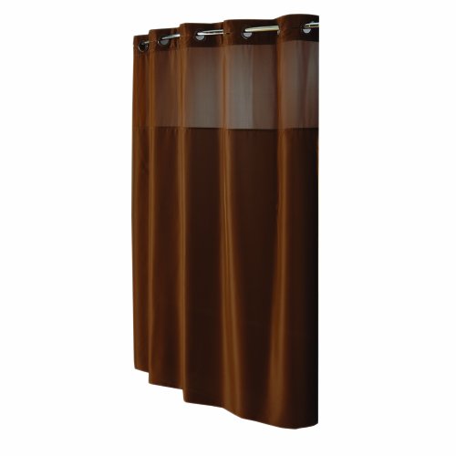 Hookless RBH40MY303 Fabric Shower Curtain - Brown