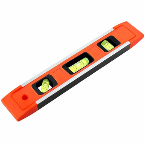 Magnetic Spirit Level for Levelling Precision, Pocket Sized Torpedo Spirit Level 9”/230mm, Lightweight Portable and Great for Multitasking DIY Jobs