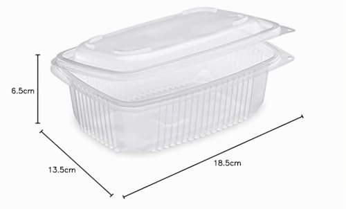 Miniatura 3 de Guillin Ondipack Ok800 Pack De 50 Cajas Micro-Ondable A Tapas Bisagra, Plástico, Translúcido, 18.5 X 13.5 X 6.5 Cm
