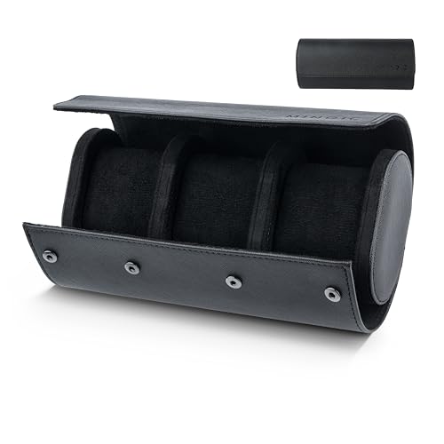 Minoic Étui de Voyage à Montre Homme - Organisateur et Boîte de Rangement Pour 3 Montres