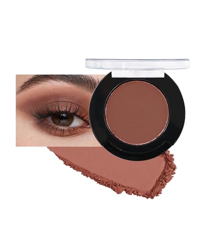 Single Matte Eyeshadow Palette, Red Brown Waterproof Long La