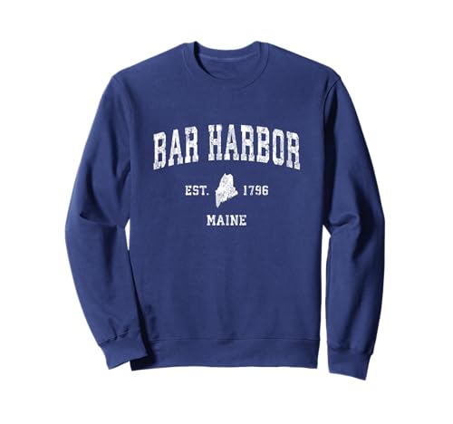 Bar Harbor Maine ME Vintage Athletic Sports Design Sweatshirt