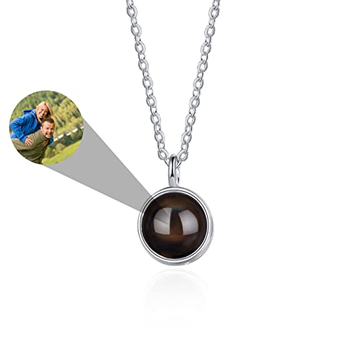 Collier Projection Photo Personnalisé Collier Grand-mère personnalisé 100 Langues Je t'aime Coeur Pendentif Colliers Argent Sterling Cadeau de fête des Mères Grand-mère Personnalisé,Model 36 Cover