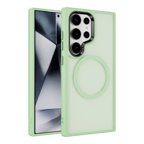 Housse de chargement sans fil Samsung S23 : coque antichoc solide et magnétique Vert Matcha