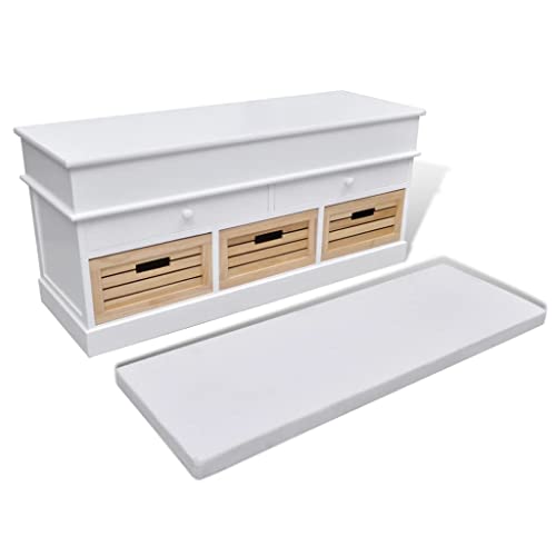 Banc de couloir avec coussin blanc pour gagner de l'espace