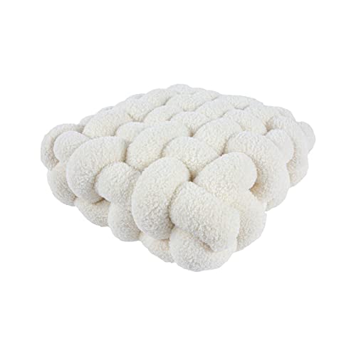 PRTECY Knot Throw Pillow Plush Decorative Soft Sofa Pillow Chair Cushion Square Stuffed Pillow for Bed Living Room Floor Pillow Cushions(White)