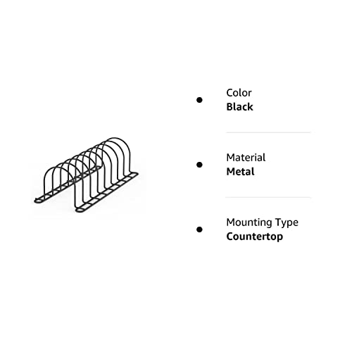 Jaq Pot Lid Rack Organizer, 13.5'' Kitchenware Dividers Holder For Plates, Pans, Cutting Boards, Muffin Tins, Baking Sheets In Cabinets Shelf Countertop Pantry ( Black, 8-Slot) #TOP7