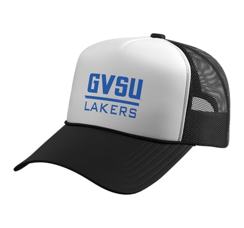 GVSU Grand Valley State University Lakers GVSU03 Trucker Hat with Adjustable Mesh Back, Black/White