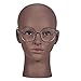 Afro Cosmetology Mannequin Head - Bald Manikin for Wigs Making, Wig Display, Hat and Glasses Display With Free Clamp